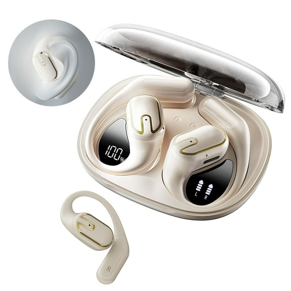 Open Ear Headphones, Bluetooth 5.4 Earphones Stereo Sound, Wireless Headphones 80 Hours Playback, Clear Calls, IPX7 Waterproof Open Ear Earbuds with 18.2mm Drivers