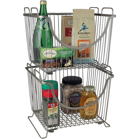 Spectrum Diversified Ashley Large Stacking Basket Silver
