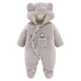 thumbnail image 2 of Penkiiy Newborn Baby Winter Girls Boys Clothes Warm Ears Cartoon Bear Overall Rompers Hooded Jumpsuit Newborn Baby 9-12 Months Gray on Clearance, 2 of 4