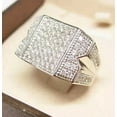 thumbnail image 4 of 2Ct Round Cut Simulated Diamond Cluster Charm Men's Engagement Ring 14K White Gold Plated 925 Silver, 4 of 4
