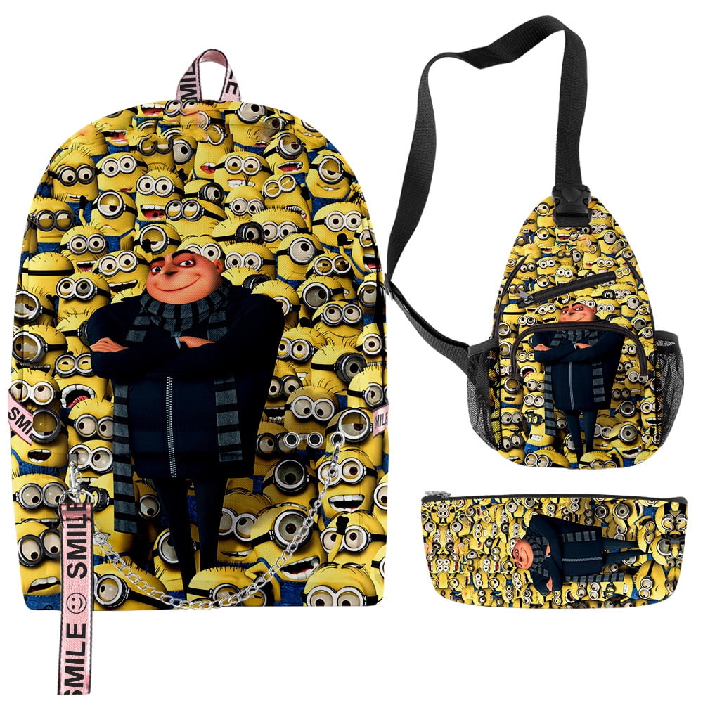 Minions Despicable me 2 Merch Backpack Rucksack Cosplay Zipper Pack Schoolbag Daypacks Travel ...