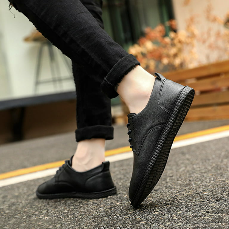 Stamens Men Casual PU Leather Shoes Comfortable Fashion Flat Shoes Lace Up  Driving Shoes Leather Shoes Flat Shoes Lace Up Driving Shoes Casual Shoes