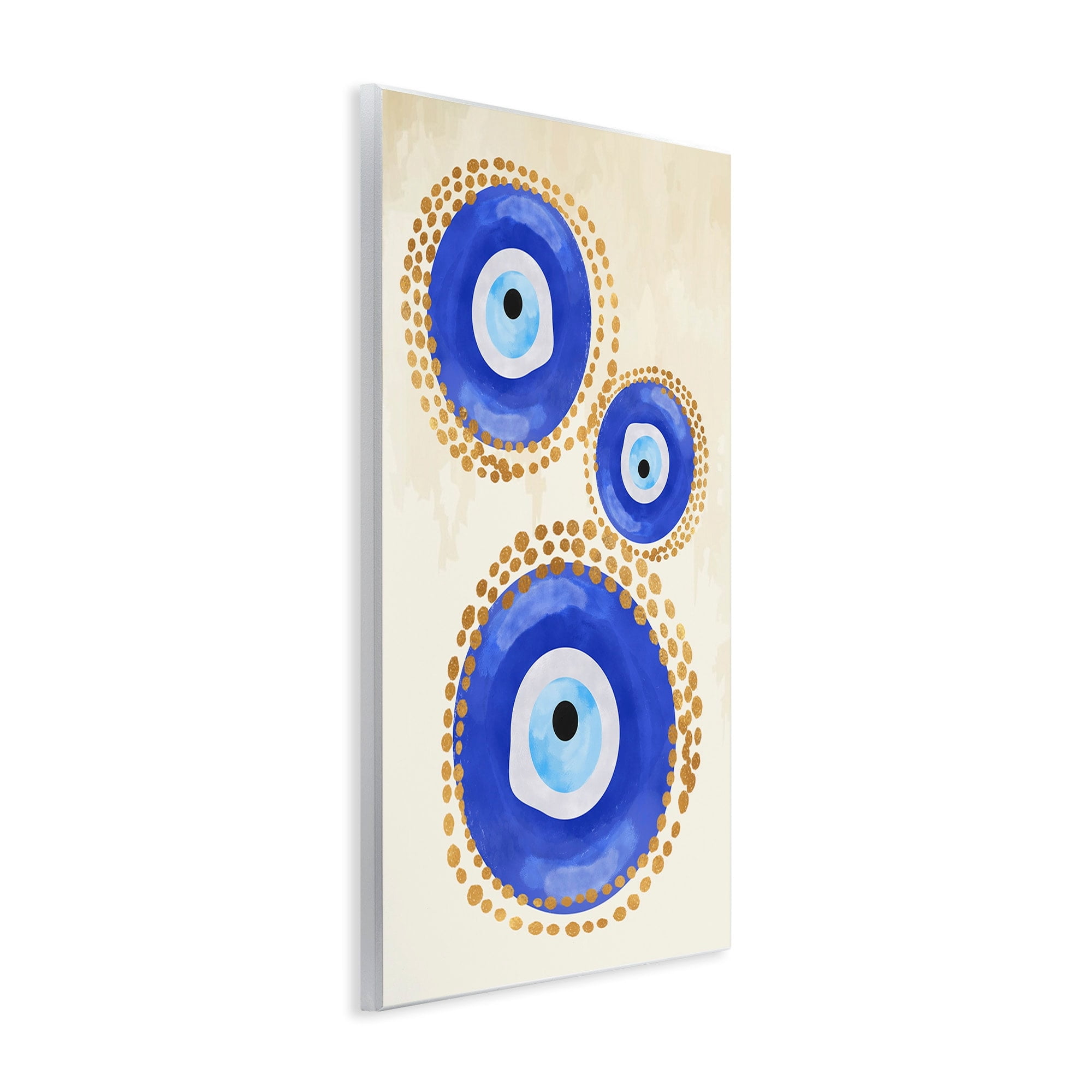 Stupell Industries Round Blue Evil Eye Pattern Lustrous Dotted Detail Painting Unframed Art Print Wall Art, Design by Two Smart Blondes