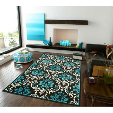 Large Contemporary Area Rugs For Living Room Blue & Black Dynamix Modern Rug Bedroom Rugs