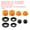 Orange, variant on Uxcell Skateboard Bushings, 90A PU Long-Board Truck Rebuild Kit Bushings Washers Pivot Cups Yellow
