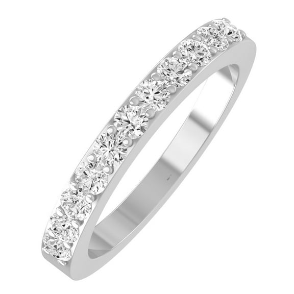 ARAIYA FINE JEWELRY 10K White Gold Lab Grown Diamond Wedding Band Ring (1/3 cttw, D-F Color, VS1 Clarity) Size 5.5