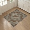 thumbnail image 3 of ODIKA 3'x5' Washable Area Rug Map Wavy Abstract Elevation Rings Lines Flowing Earthy Topographic Dynamic for Hallway, Laundry Room, Non-Slip, Flatweave, Easy Care, 3 of 7