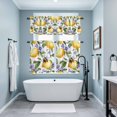 thumbnail image 4 of Summer Watercolor Kitchen Curtains Valances and Tiers Set of 3 Lemon Light Purple Flower Leaf Tier Curtains and Valance with Rod Pocket for Small Windows, 27.5"x36", 4 of 9