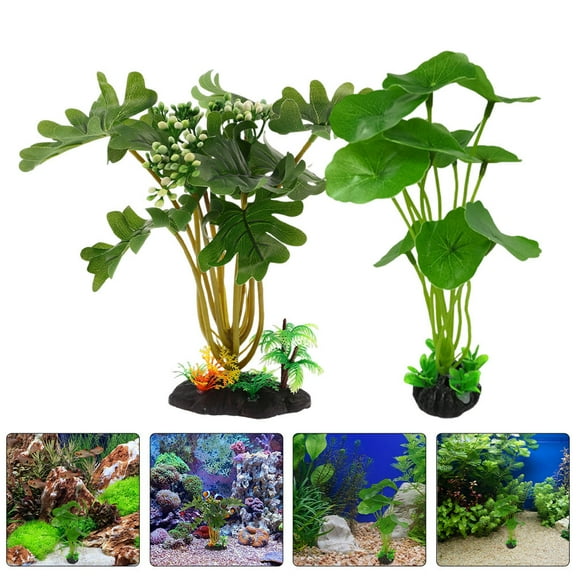 Raindrops 2PCS Fake Plants for Reptiles Assorted Color Habitat Desert Habitat Simulation