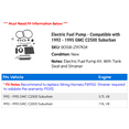 thumbnail image 2 of Electric Fuel Pump - Compatible with 1992 - 1995 GMC C2500 Suburban 1993 1994, 2 of 2