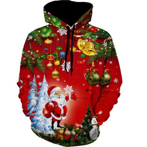 Sudadera con capucha con estampado digital 3D de Navidad Popular, talla grande, uniforme de béisbol para parejas, venta directa de fábrica