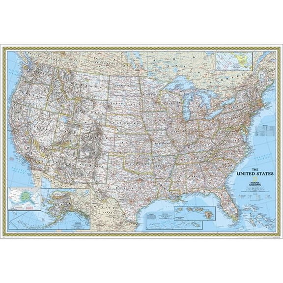 national geographic maps united states classic wall map