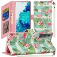 thumbnail image 1 of Kaleidio Case For Samsung Galaxy S21 5G (6.2") [Flip Jacket] Hybrid Wallet [Kickstand Feature] Skin Cover [Tropical Flamingos], 1 of 5