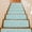 Green, variant on Sky Blue Flower Stair Treads Non Slip for Steps Pastoral White Plant Petal Leaf Rustic Linen 7 Pcs Reusable Adhesive Stair Runner Mats for Dogs Elders Carpet Treads Rugs for Staircase 8x30 In