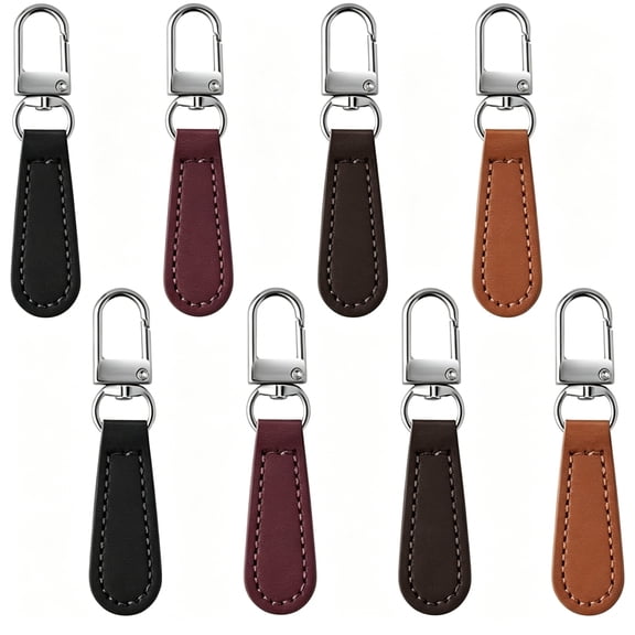 TUWAFE Zipper Pull Replacement Leather Handle Detachable Zipper Repair Tab for Luggage,Backpacks,Suitcases,Jackets,Purses,Handbags (8 Pcs)