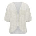 thumbnail image 4 of BODOAO Kimono Cardigans for Women Women's Chiffon Short Sleeve Open Front Cardigan Lightweight & Breathable Summer Cover Up for Casual & Wear Beige L, 4 of 7