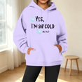 thumbnail image 2 of XAOFW Letter Print Pullover Hoodies For Women Long Sleeve Casual Hooded Sweatshirt Oversized Soft Cozy Streetwear Comfortable Top M, 2 of 5