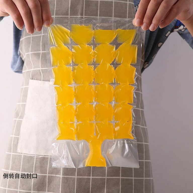 10Pcs Clear Disposable Bag Ice Cube Bags Fridge Freezer Bbq Party Cubes  Maker
