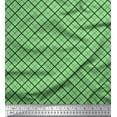 thumbnail image 1 of Soimoi Green Cotton Voile Fabric Diagonal Check Print Fabric by the Yard 56 Inch Wide, 1 of 3