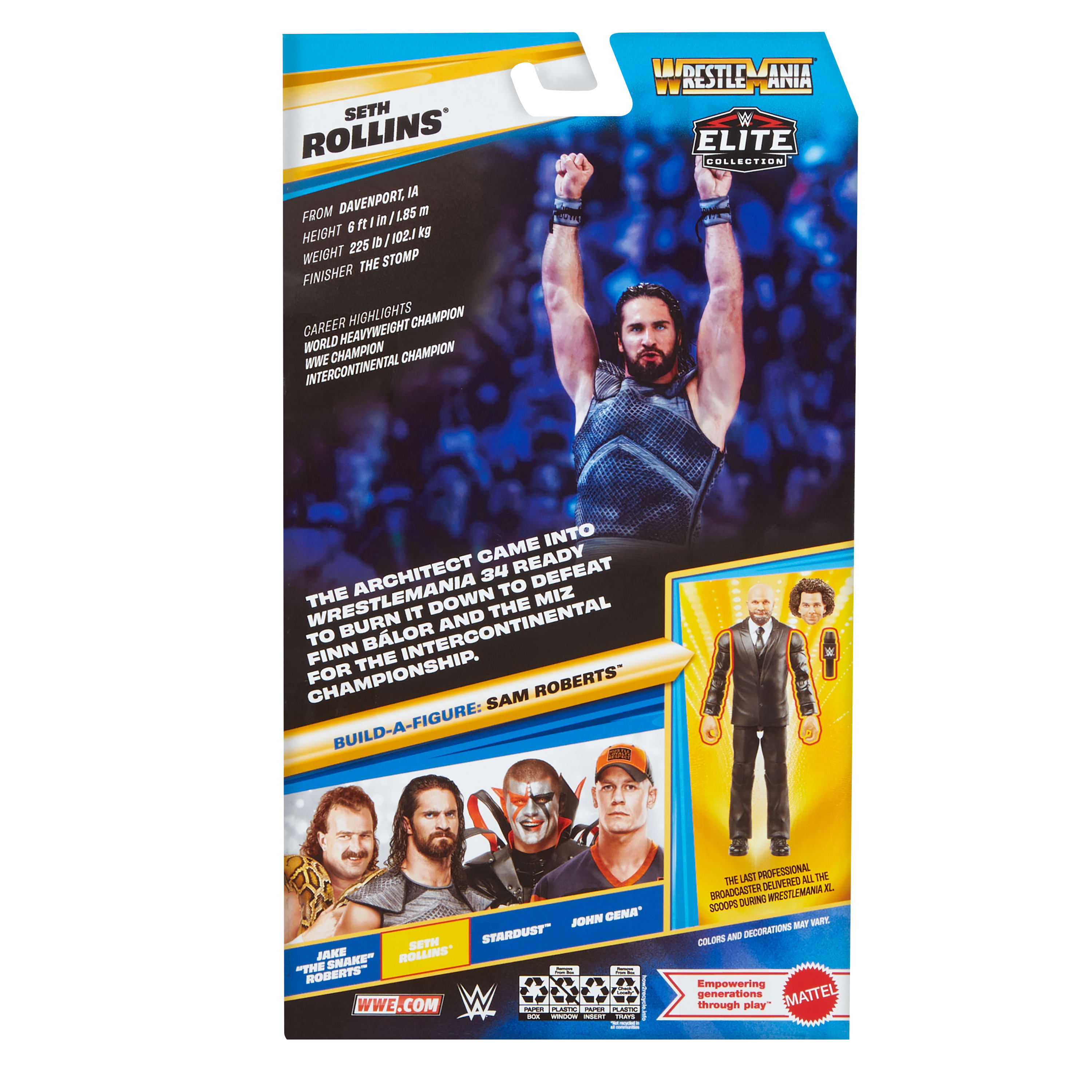 WWE Elite Collection Premium Live Event Seth Rollins Action Figure Set, WrestleMania Collectible