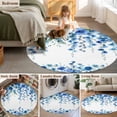 thumbnail image 5 of Round Area Rug 6 Ft, Spring Blue Floral Washable Non-Slip Circle Carpet for Living Room/Bedroom, Farmhouse Weeping Floral Leaves Low-Profile Indoor Mats Collection Rugs for Residential, 5 of 7
