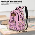 thumbnail image 7 of FKELYI Pink Bow Star Flower Print Kids Backpack for Girls 17 Inch School Backpacks Large Capacity Bookbag with Multi-Pockets Casual Daypack for Elementary Student, 7 of 7