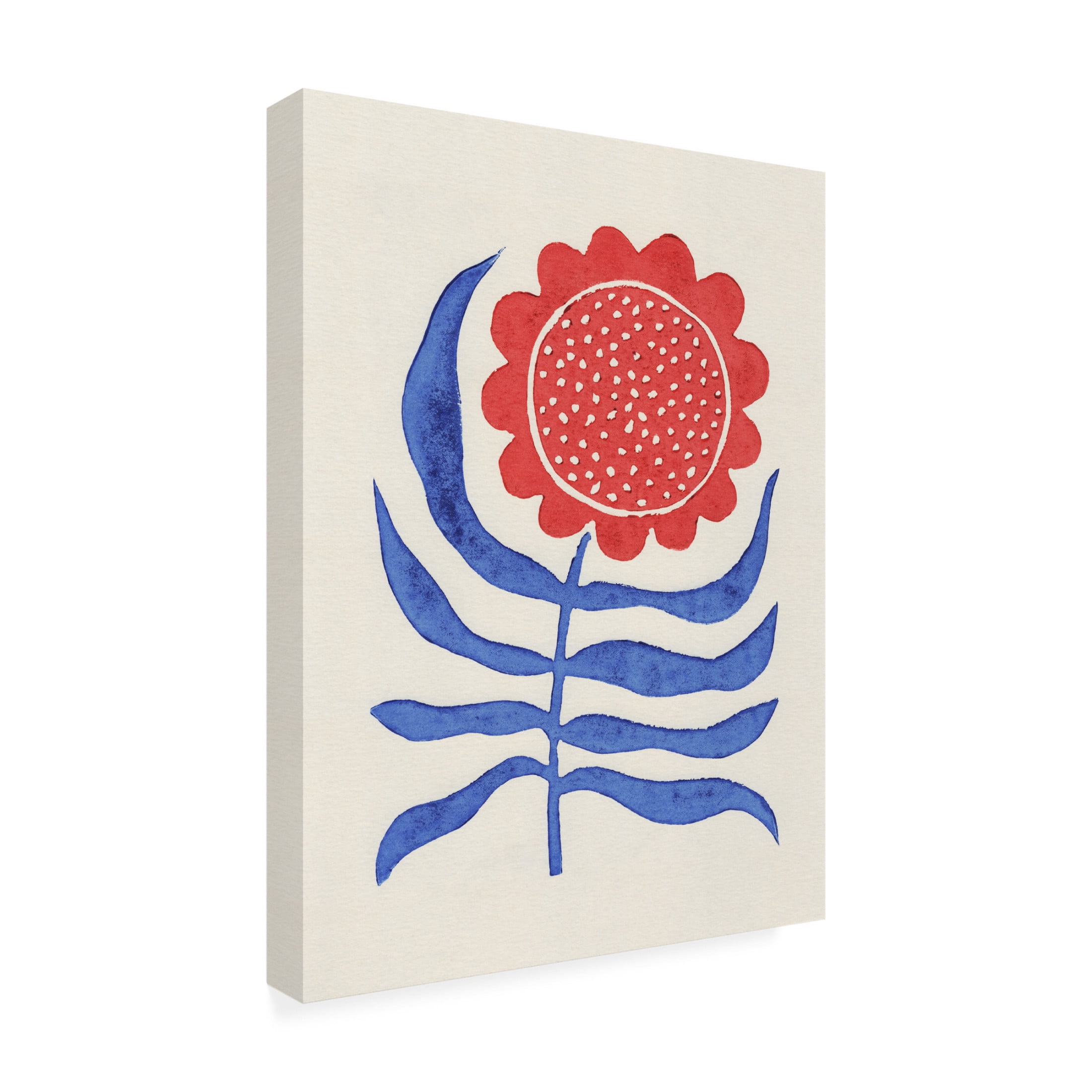 Trademark Fine Art Alisa Galitsyna Red Flower Lino Print Canvas Wall Art