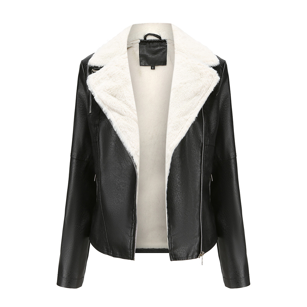 Leather Jackets for Women Zpanxa Women Faux Leather Moto Biker Short Coat Jacket, Plus Size Short Lightweight Motorcycle Biker Jacket, Fitted Slim Jackets Coat Black A L
