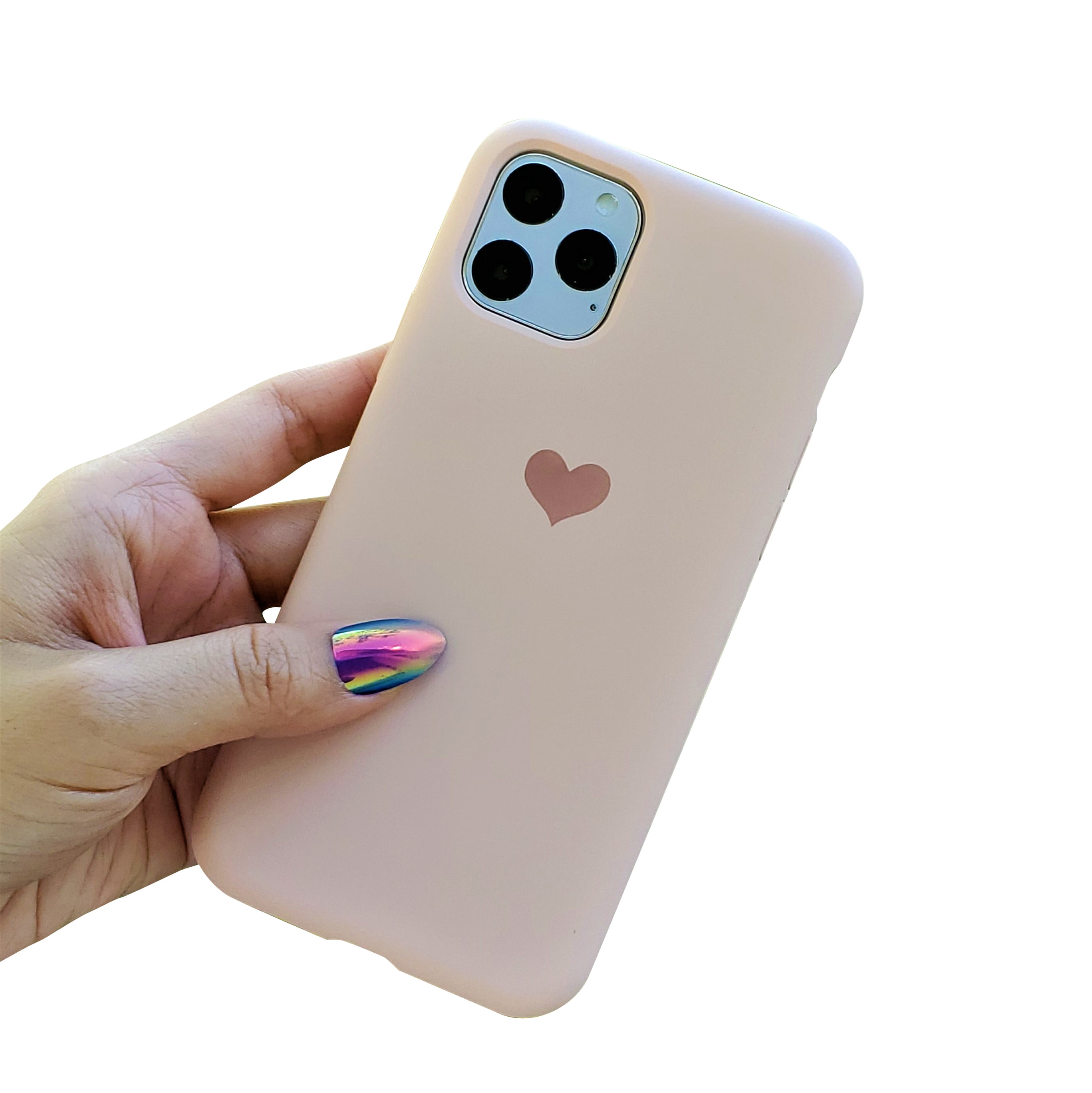 For iPhone 11 Pro 5.8" Cute Matte Heart Logo Microfiber Protective