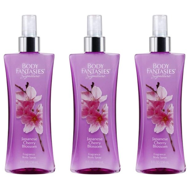 Pack Of 3 Body Fantasies Signature Fragrance Body Spray Japanese Cherry Blossom 8 Fluid Ounce Walmart Com