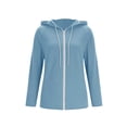 thumbnail image 6 of Hoodies for Women Baeitkot Women's Fashion Solid Color Casual Long Sleeve Tops Blouse Sweatshirts Zipper Hooded Thin Jacket, 6 of 8