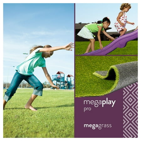 MegaGrass MegaPlay Pro 20 x 59 in Artificial Grass for Pet Kids Playground and Parks Indoor/Outdoor Area