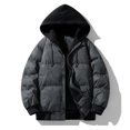 thumbnail image 6 of ClodeEU Womens Hooded Down Jacket ,Winter Warm Thicken Puffer Coats ,Casual Loose Zip Up Padded Quilted Coat Black,Womens Plus XXL, 6 of 9