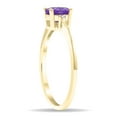 thumbnail image 2 of SZUL Women's Oval Shaped Amethyst and Diamond Classic Band in 10K Yellow Gold, 2 of 5