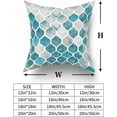 thumbnail image 5 of Teal Grey Throw Pillow Covers 20x20 Inch Turquoise Geometric Trellis Chain Pillow Covers Set of 2 Blue Grey Modern Decorative Pillows Farmhouse Couch Pillow Cases for Home Couch Bed Sofa Chair Decor, 5 of 6