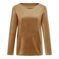 thumbnail image 4 of Besolor Women's Vintage Velvet Crewneck Long Sleeve Tunic Tops Blouse Velour Pullover Elegant Casual Solid Color Shirts Tees, 4 of 8
