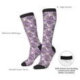 thumbnail image 4 of Naloa Violets Flowers Thigh High Socks Extra Long Stretchy Sock Women Over Knee High Opaque Stocking Daily Wear, 4 of 6