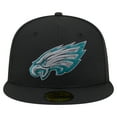 thumbnail image 2 of Men's New Era  Black Philadelphia Eagles Color Pop 59FIFTY Fitted Hat, 2 of 5
