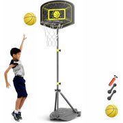 Kids Basketball Hoop Indoor Outdoor Portable Adjustable Height 3.6ft-6.2ft Toddler Basketball Hoop for Kids Boys Girls Age 4-8 Little Kids Basketball Goal Backyard Sports Toy Game Gifts