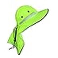 thumbnail image 3 of Men High Visibility Sun Hat with Neck Flap Wide Brim Boonie Hat Bucket Cap Packable Adjustable (Neon Lime), 3 of 4