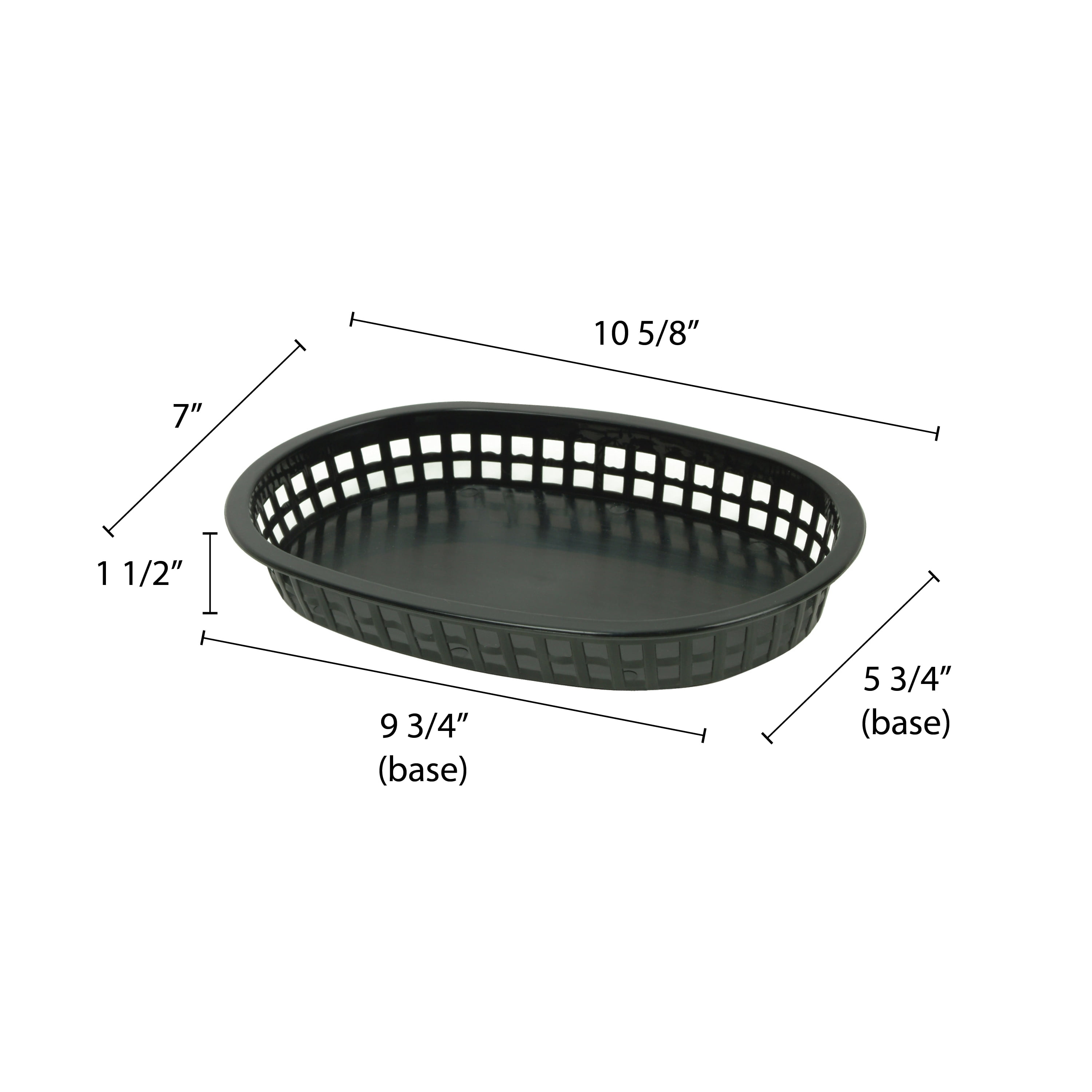 Excellante 10.75" oblong basket, black, comes in dozen