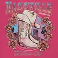 thumbnail image 3 of Nashville TN The Music City Women's V-Neck T-shirt Country Cowgirl Boots and Hat, 3 of 7