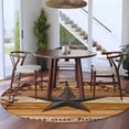 thumbnail image 4 of Yellow Brown Texas Star 8ft Round Rug, Retro Country Star Farmhouse Wooden Non-Skid Rubber Backing Large Area Rugs - Living Room Bedroom Home Office, Indoor Floor Mat Carpets Washable Rug, 4 of 9