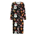 thumbnail image 4 of Xoenoiee Christmas Snowman Cookies Candy Print Zipper Robes for Women Xmas Long Bathrobes Lightweight Full Length Housecoat with Pockets Nightgown, Size S, 4 of 7
