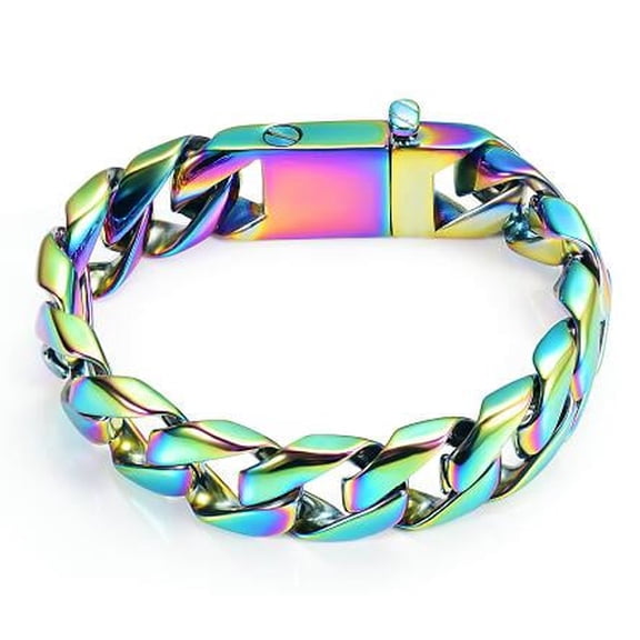Women Men Stainless Steel Cuban Chain Link Bracelet Cremation Jewelry for Ashes Holder Memorial Jewelry