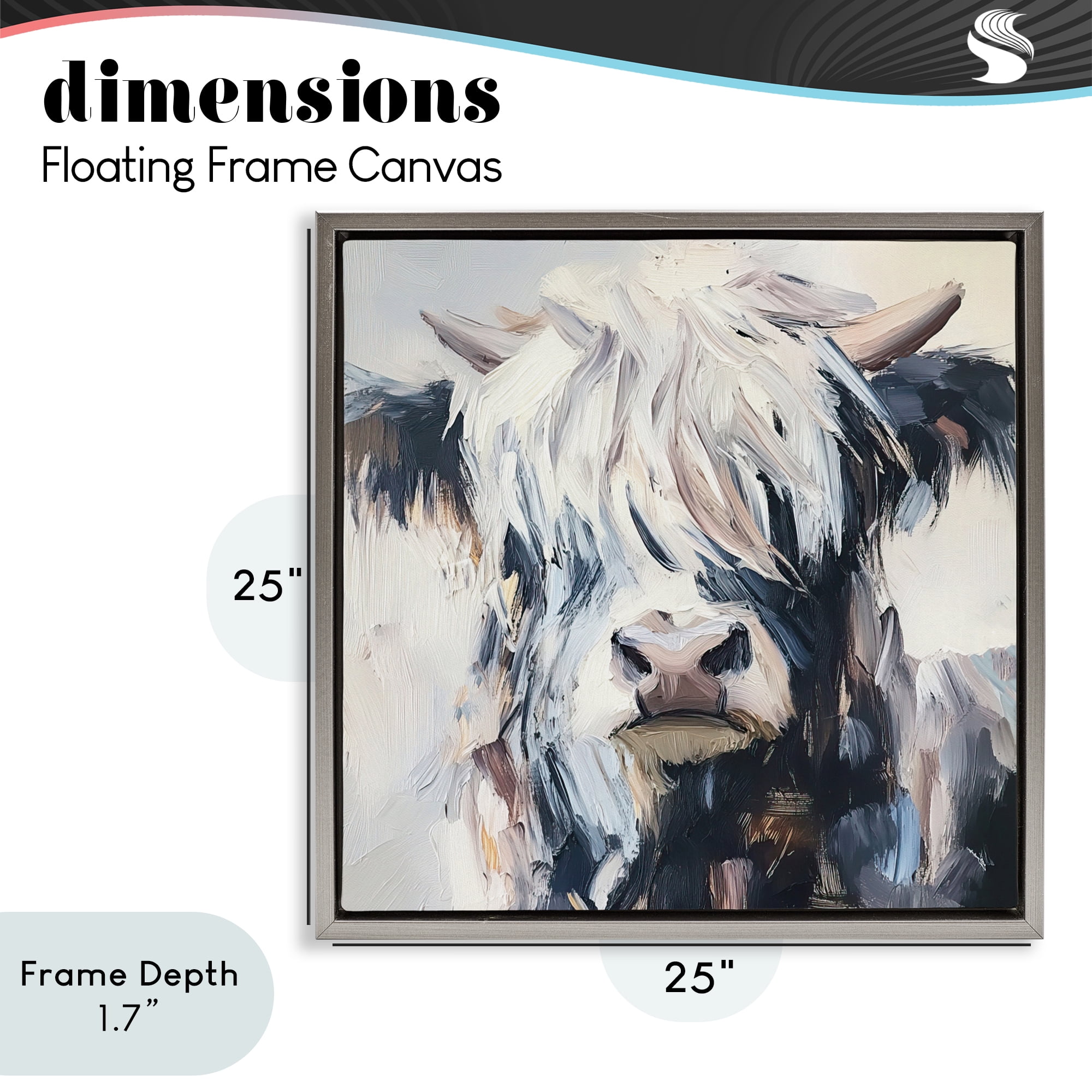 Stupell Industries Scruffy Little Highland Gray Framed Floater Canvas Wall Art, design by Tina LeCour