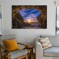 thumbnail image 6 of Sunset Island Backdrop Cave Sand Bank Island Stone Arch Background Nature Landscape Scenery Canvas Art Poster And Wall Art Picture Print Modern Family Bedroom Decor Posters Frame-style 08x12, 6 of 8