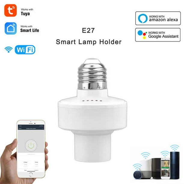 natuurpark streng Verslaafde Tuya WiFi Smart Light Bulbs Adapter E27 LED Lamp Holder Base AC85-250V  Smart Life App Voice Control For Alexa Google Home Alice - Walmart.com