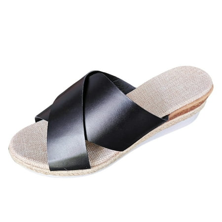 

Jungdeepe Women s Wedge Sandals With Linen Soles