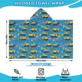 thumbnail image 2 of Cartoon Construction Vehicles Barriers Hooded Bath Towel，60"x35" for Ages 3 To 12 Kids, Quick Dry Lightweight Soft Microfiber Hood Beach Towel Cover Up for Kids, 2 of 7